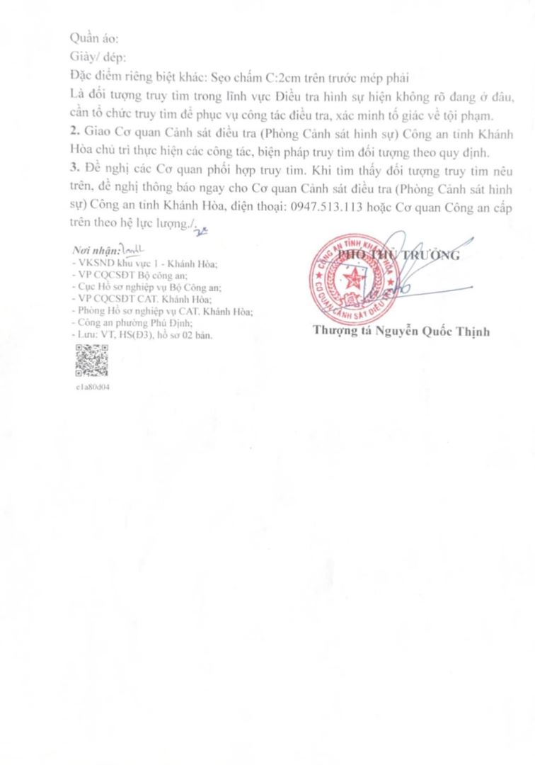 Quyết định truy tìm đối tượng