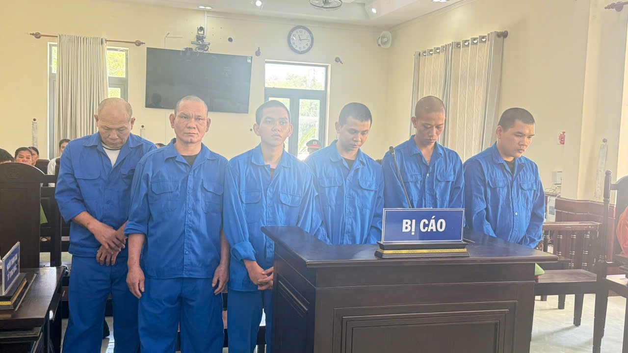 Các bị cáo tại phiên Toà xét xử